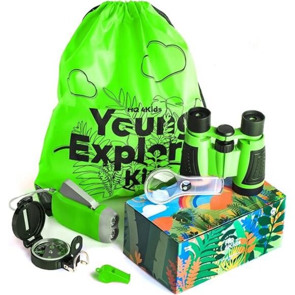 Outdoor Adventure Kit for Kids: Binoculars,Compass,Magnifying Glass & Flashlight - Picture 5 of 5
